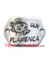 Entrepieza Curvada 19x6mm, Soy Flamenca - Plateada