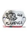 Entrepieza Curvada 19x6mm, Soy Flamenca - Plateada