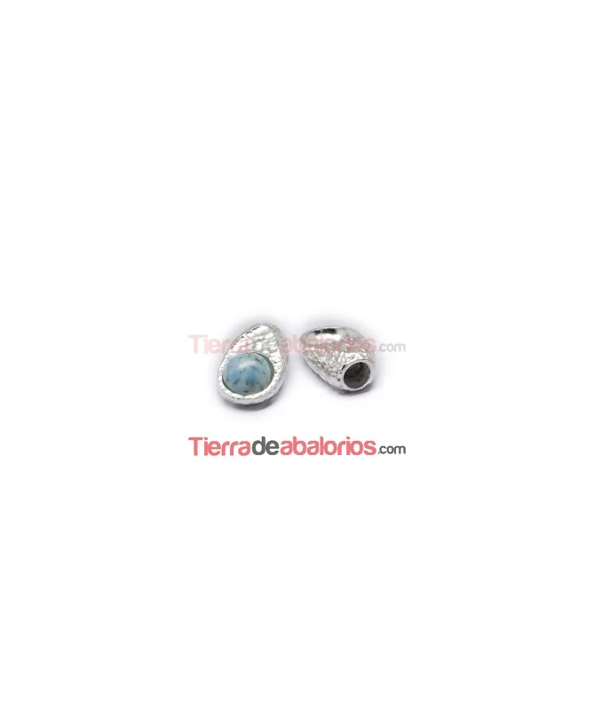 Terminal Rugoso 22x14mm, Agujero 5,5mm - Plateado