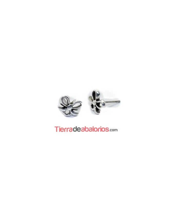 Pendiente Lazo 7,5x9mm, Plateado