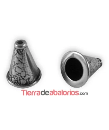 Capuchón Cono 13x5x11mm Agujero 6mm, Plateado