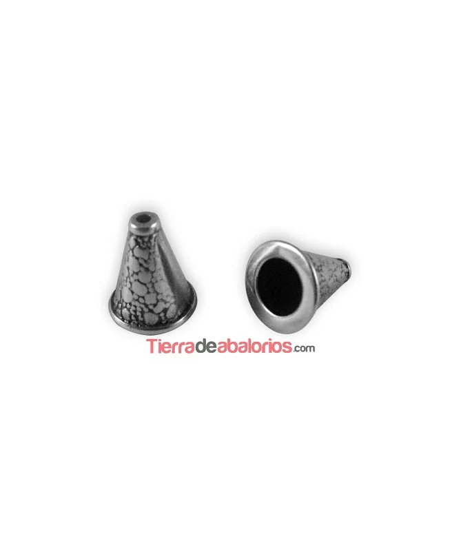 Capuchón Cono 13x5x11mm Agujero 6mm, Plateado