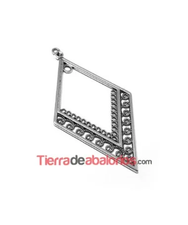 Colgante Rombo 61x36mm con Anilla, Plateado Colgante Rombo 61x36mm con Anilla, Plateado