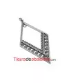 Colgante Rombo 61x36mm con Anilla, Plateado