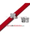 Entrepieza Pasador Flor 7,5x7,5mm Agujero 5,2x2,2mm Plateada