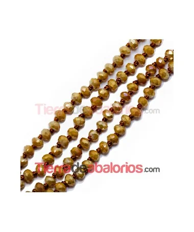 Tira de Facetadas Achatadas 4x3mm Marrón Oscuro Opaco Brillo Tira de Facetadas Achatadas 4x3mm Marrón Oscuro Opaco Brillo