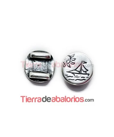 Pasador Velero y Sol16mm, Agujero 7x2,4mm, Plateado Pasador Velero y Sol16mm, Agujero 7x2,4mm, Plateado