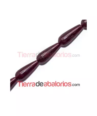 Agata Gota Facetada 30x10mm Agujero 1,5mm Granate