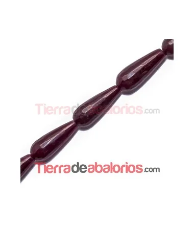 Agata Gota Facetada 30x10mm Agujero 1,5mm Granate Agata Gota Facetada 30x10mm Agujero 1,5mm Granate