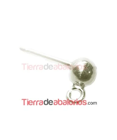 Pendiente Dormilona 4mm, Plateado