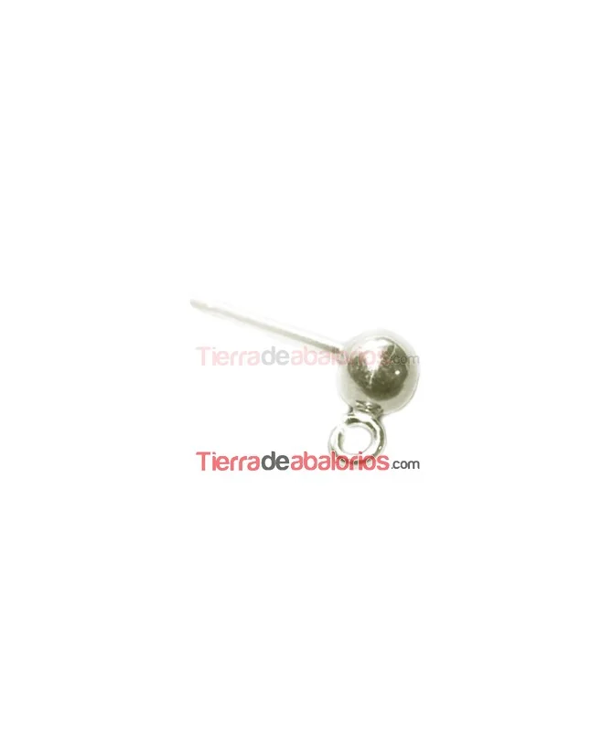 Pendiente Dormilona 4mm, Plateado