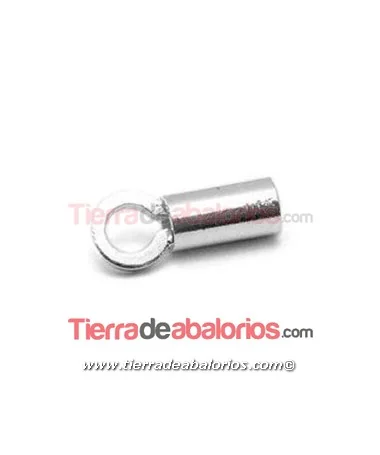 Terminal Tubo 8x5mm Agujero 3,5mm con Anilla, Plata de Ley Terminal Tubo 8x5mm Agujero 3,5mm con Anilla, Plata de Ley