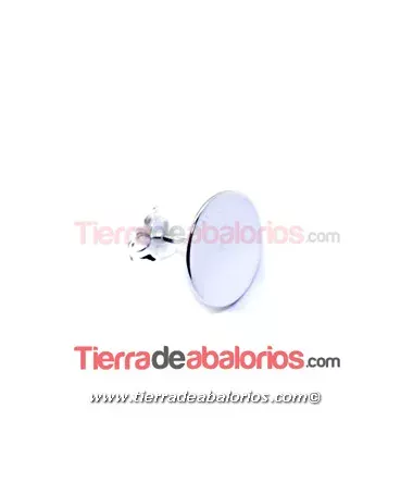 Pendiente Base Plana 10mm, Plata de Ley