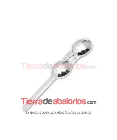 Tapanudo Grande con Varilla 23x5mm, Plata de Ley