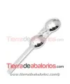 Tapanudo Grande con Varilla 23x5mm, Plata de Ley