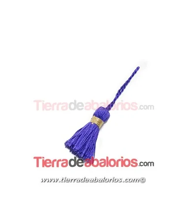 Borla Torzal 3,5cm Morado con Hilo Dorado