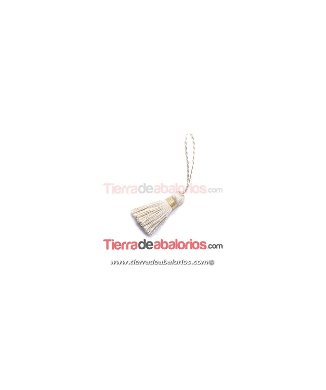Borla Torzal 3,5cm Beige con Hilo Dorado Borla Torzal 3,5cm Beige con Hilo Dorado