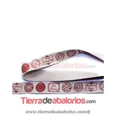 Cinta de Algodón Vintage 15mm Yvori/Ocre Oscuro