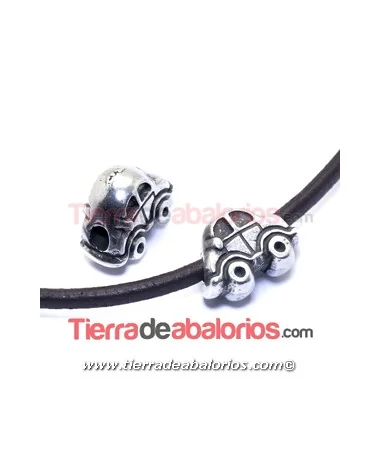 Coche Escarabajo de la Suerte 16x13mm Agujero 3mm, Plateado Coche Escarabajo de la Suerte 16x13mm Agujero 3mm, Plateado