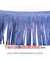 Fleco Imitación Piel 10cm Azul Metalizado (½ Metro)