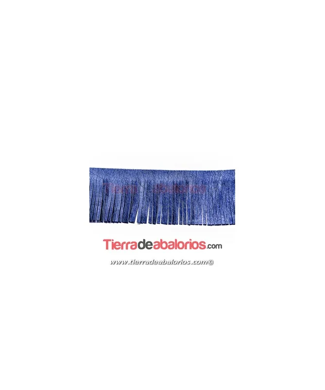 Fleco Imitación Piel 5cm Azul Metalizado (½ Metro)
