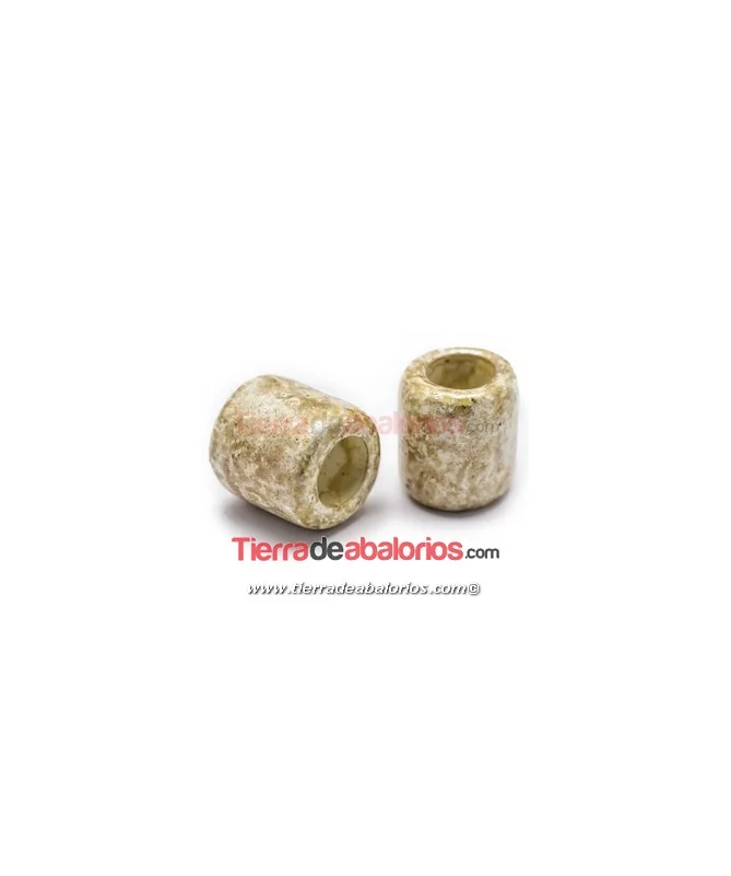 Cerámica Tubo 20x19mm Agujero 11mm, Yvori/Gold Étnico