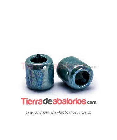 Cerámica Tubo 20x19mm Agujero 11mm, Turquesa