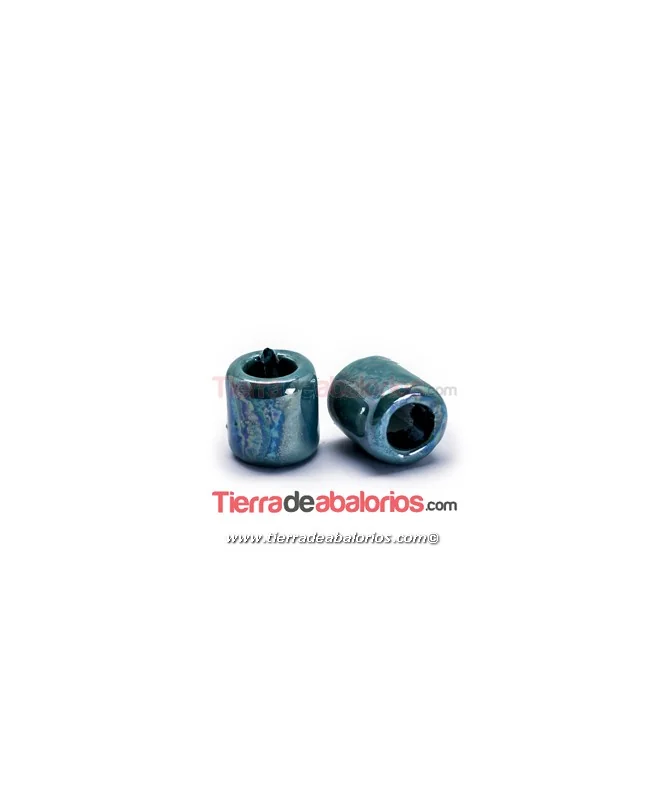 Cerámica Tubo 20x19mm Agujero 11mm, Turquesa