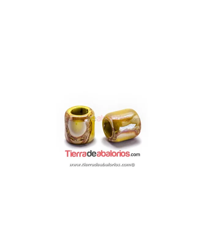 Cerámica Tubo 20x19mm Agujero 11mm, Mostaza/Ocres Cerámica Tubo 20x19mm Agujero 11mm, Mostaza/Ocres
