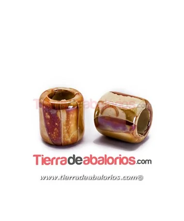 Cerámica Tubo 20x19mm Agujero 11mm, Naranja Teja/Crema