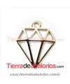 Colgante Diamante 19x16mm con Anilla, Dorado