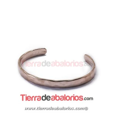 Pulsera Irregular 60mm, Ancho 7mm, Oro Rosa