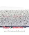 Algodón Redondo Encerado Metalizado 1mm, Grey/Silver