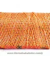 Algodón Redondo Encerado Metalizado 1mm, Naranja/Dorado