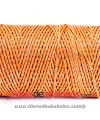 Algodón Redondo Encerado Metalizado 1mm, Naranja/Dorado