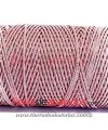 Algodón Redondo Encerado Metalizado 1mm, Rosa/Plateado