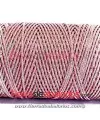 Algodón Redondo Encerado Metalizado 1mm, Rosa/Plateado