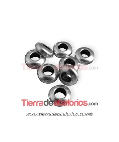 Donut 6x2mm Agujero 3mm, Plateado