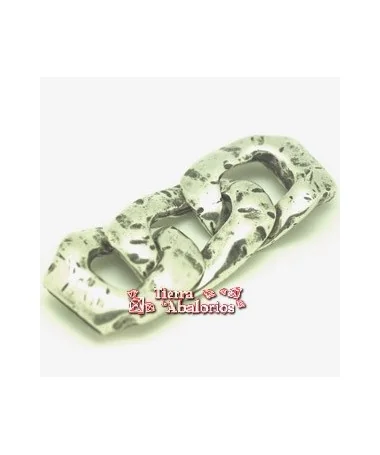 Entrepieza Cadena 3 eslabones Martillada 58x28mm, Plateada Entrepieza Cadena 3 eslabones Martillada 58x28mm, Plateada