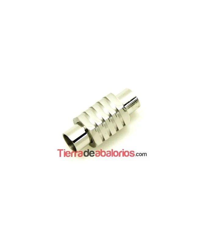 Cierre de Acero con Imán 20x9mm Agujero 5mm, Plateado
