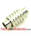 Cierre de Acero con Imán 20x9mm Agujero 5mm, Plateado