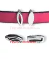 Entrepieza Oval 14x5mm, Agujero 10x5x2,5mm, Plateada