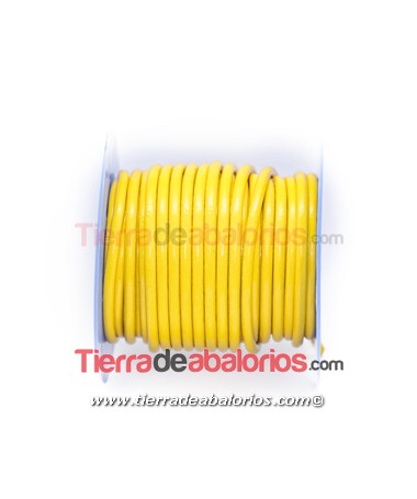 Cordón de Cuero 4,5mm - Amarillo