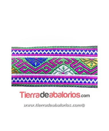 Tapa Costuras Étnico 40mm Multicolor Fucsia