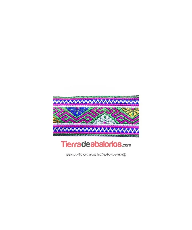 Tapa Costuras Étnico 40mm Multicolor Fucsia