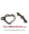 Cierre Corazón 32x23mm con Palito Corazones, Plateado