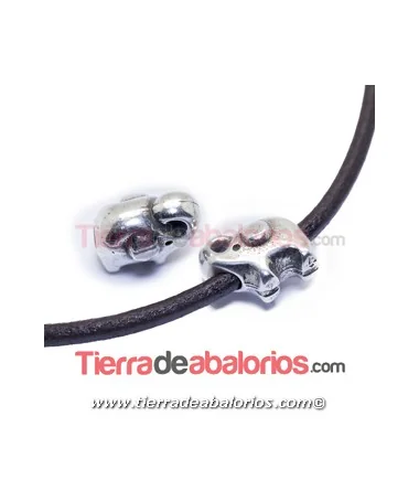 Elefante de la Suerte 15x11mm Agujero 3mm, Plateado Elefante de la Suerte 15x11mm Agujero 3mm, Plateado