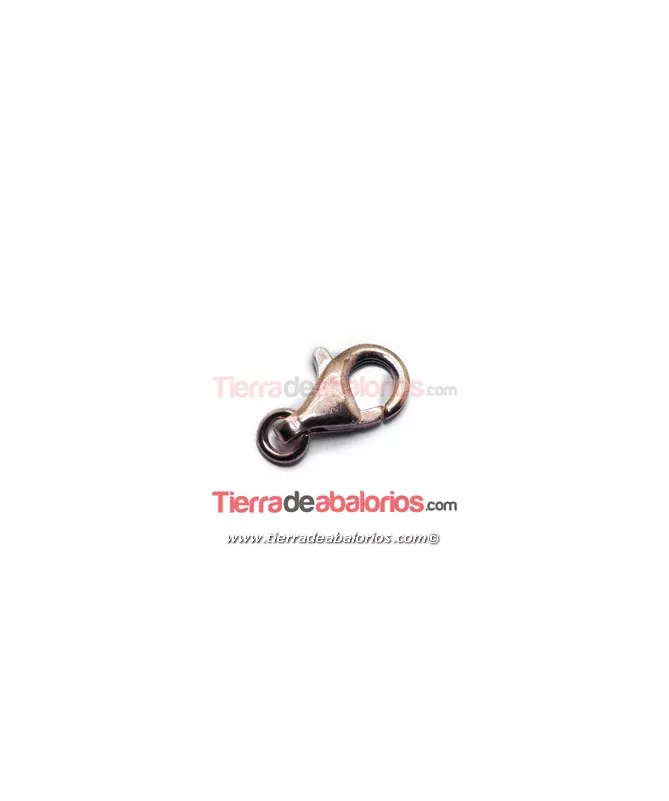Mosquetón 16mm con Anilla, Plata de Ley Baño Oro Rosa Mosquetón 16mm con Anilla, Plata de Ley Baño Oro Rosa