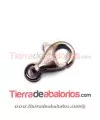 Mosquetón 16mm con Anilla, Plata de Ley Baño Oro Rosa