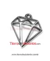 Colgante Diamante 19x16mm con Anilla, Plateado